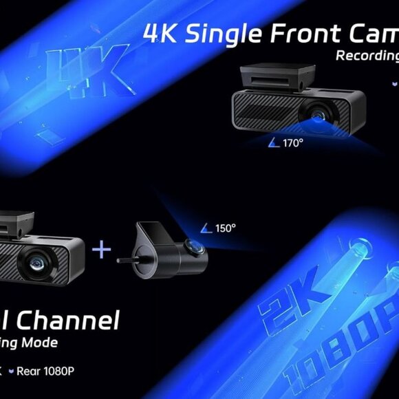 Pelsee Dash Cam Front and Rear, 4K Single Front Dash Camera, 2K/1080P - Picture 4 of 6